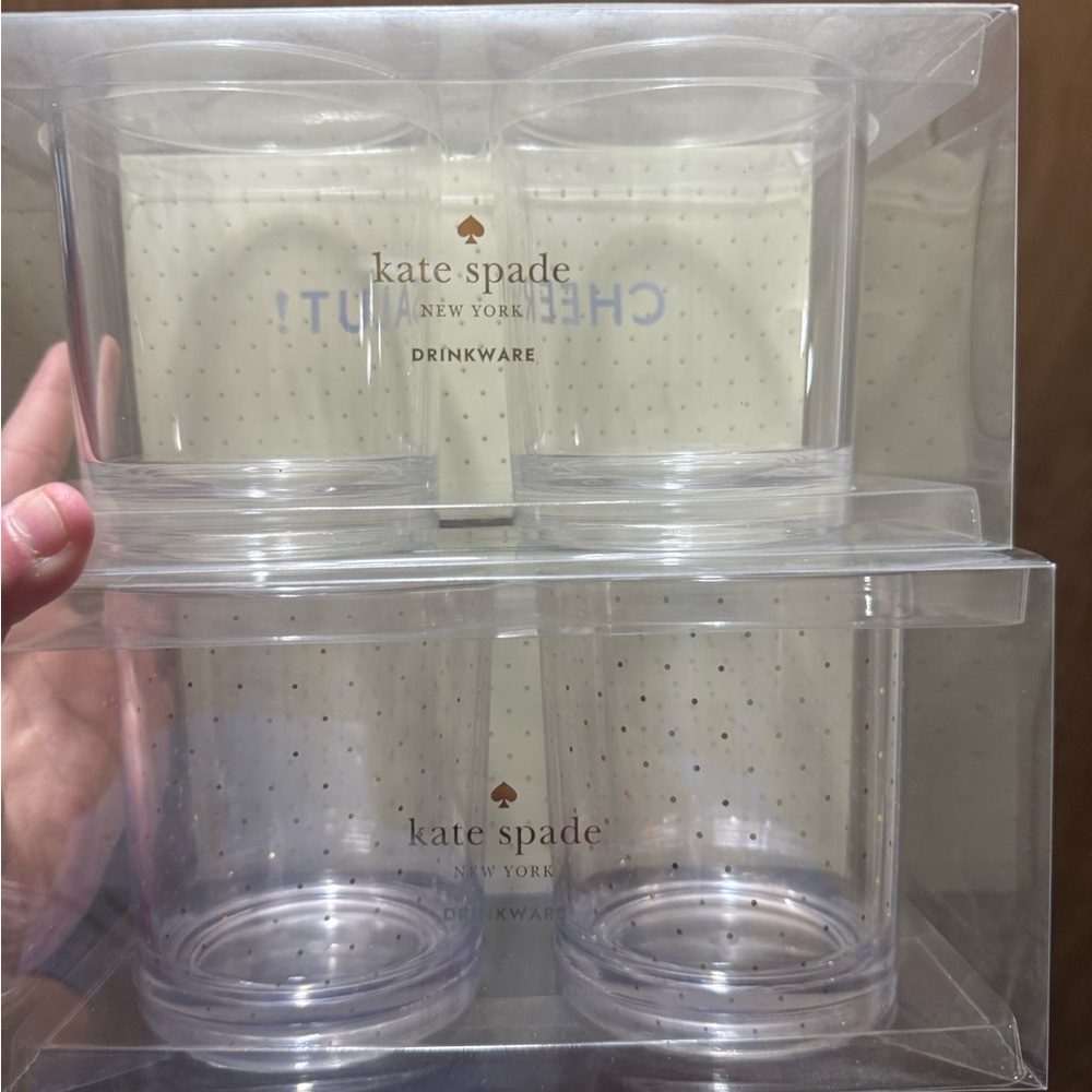 2 sets of Kate‎ Spade Clear Drinkware